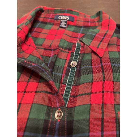 Chaps Brushed Flannel Womens Long Sleeve Plaid Size 3xl - Picture 4 of 7